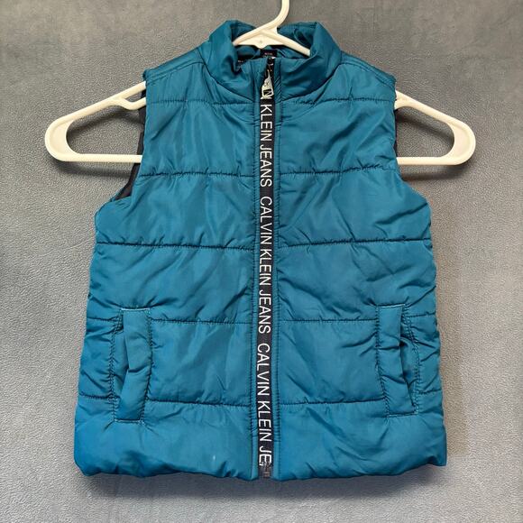 Calvin Klein Jeans Toddler 2T Puffer Vest Zip-Up Logo Trim Lightweight Winter - Picture 1 of 11